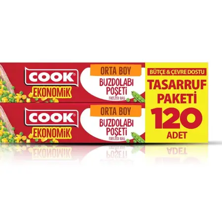 Cook Ekonomik Orta Buzdolabı Poşeti 24 x 35 cm 120 Adet