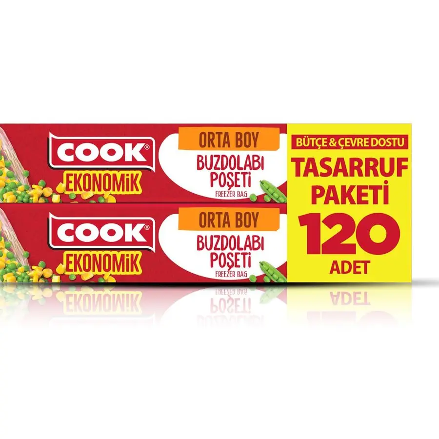 Cook Ekonomik Orta Buzdolabı Poşeti 24 x 35 cm 120 Adet