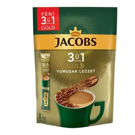 Jacobs Gold 3'u 1 Arada Gold Kahve Yumuşak Lezzet 10 x 18 g