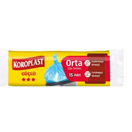 Koroplast Orta Boy Çöp Torbası 15 Adet