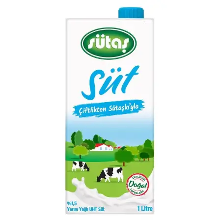 Sütaş Yarım Yağlı Süt 1 L
