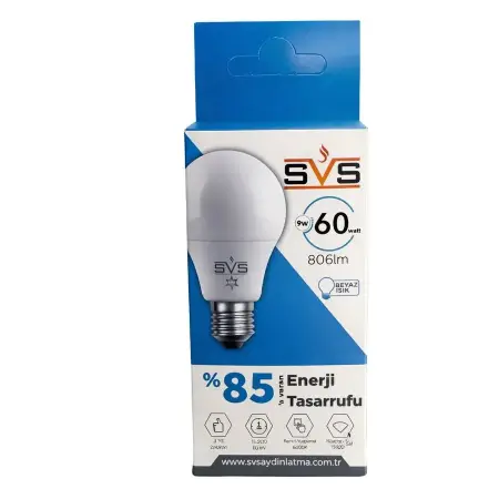 SVS Led Beyaz Ampul 9W 6500K