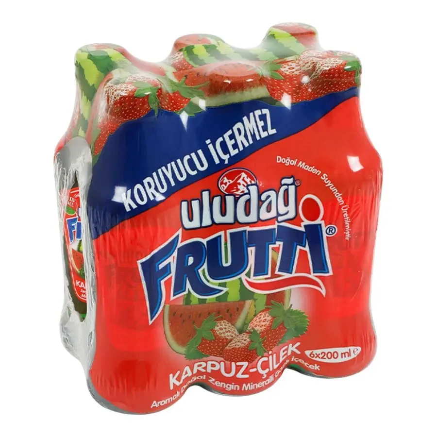 Uludağ Frutti Karpuz Çilek Aromalı Maden Suyu 6 x 200 ml